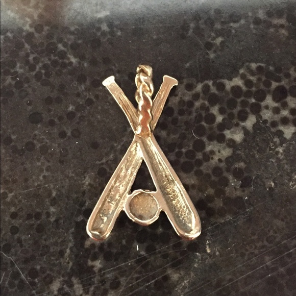Genuine 14k Yellow Gold Baseball Softball Charm - Picture 2 of 5